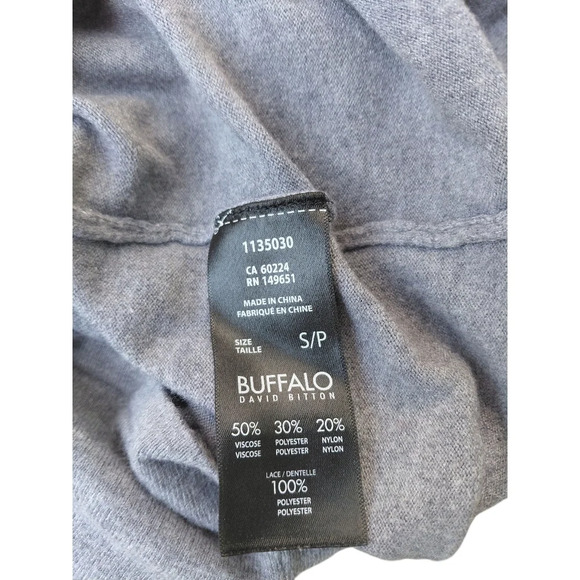 Buffalo David Bitton Gray Ruffled Long Sleeve Sweater - Picture 5 of 5